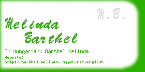 melinda barthel business card